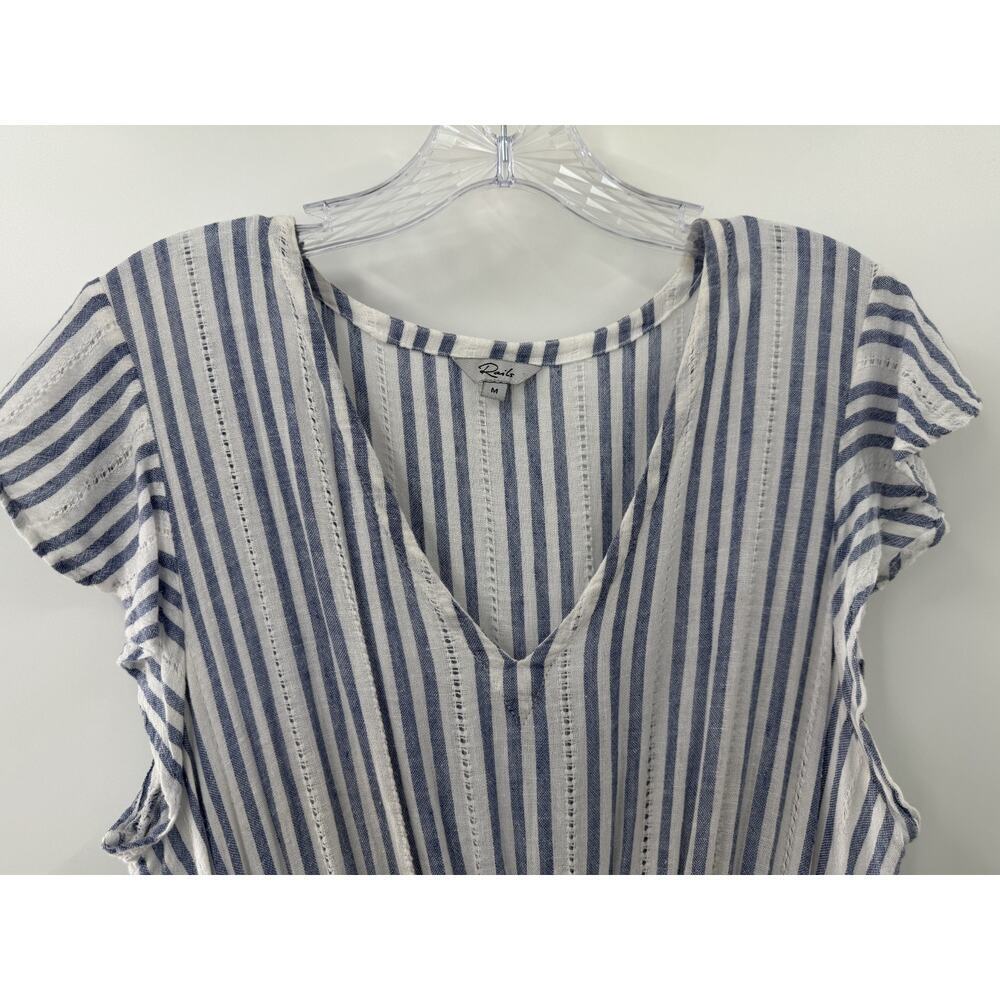 Rails Women's Tara Blue Catalina Stripe Elastic Waist Dress Lined Size Medium - Picture 2 of 10